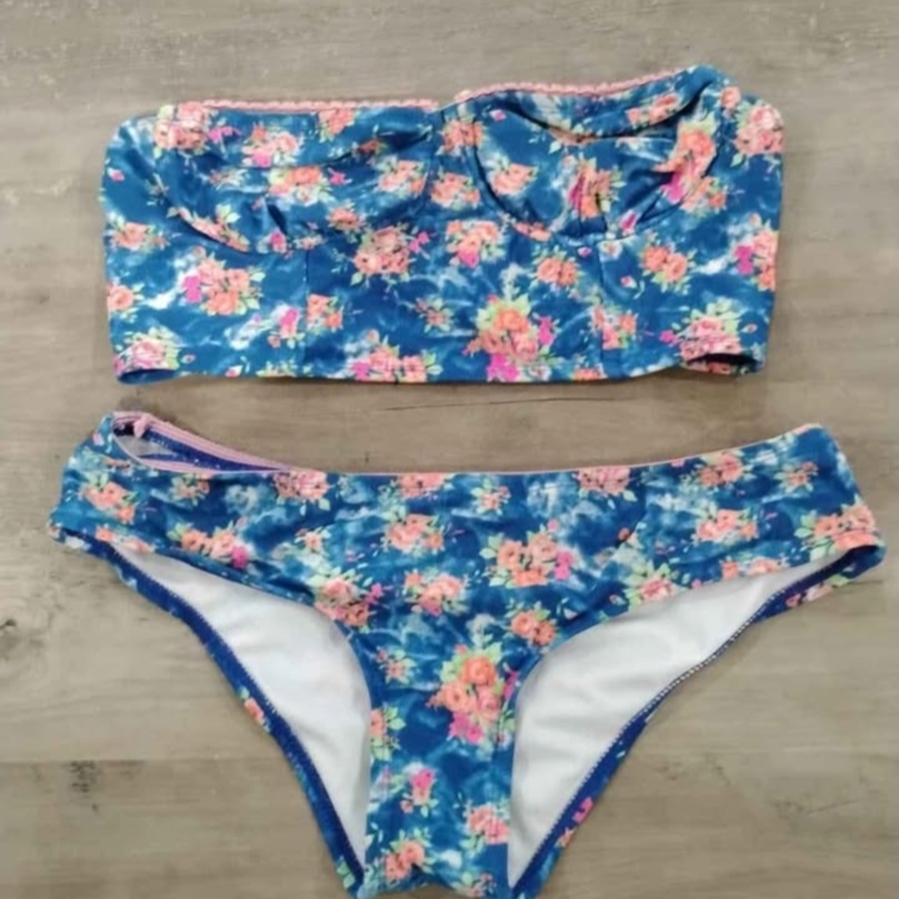The Bikini Lab Floral Blue Bikini Set